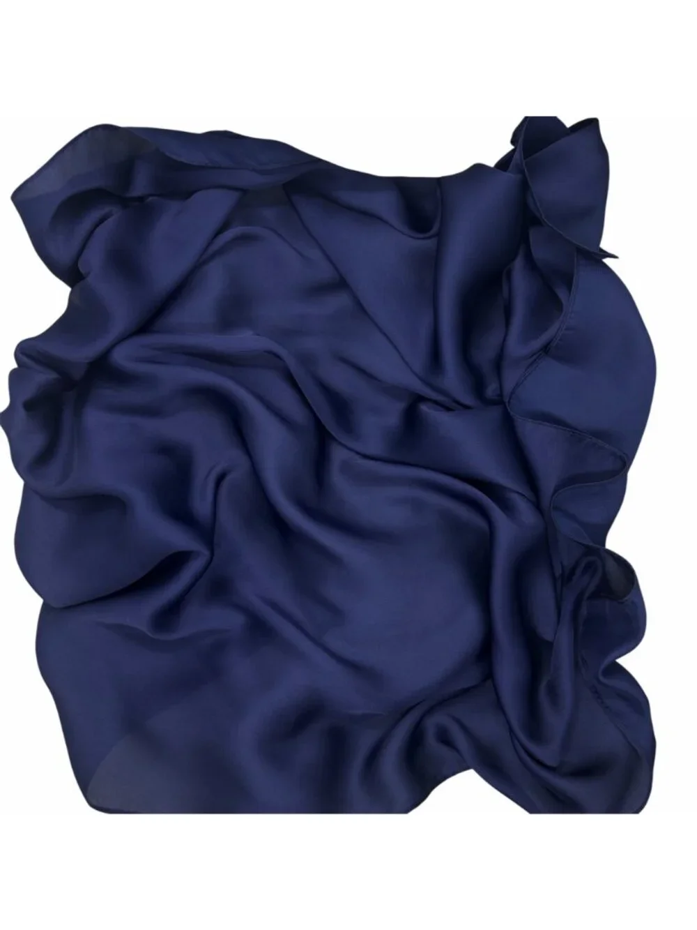 ✨Elegant Square Silky Scarf Bandana Blue Headwear Solid Soft Versatile Shawl New - Picture 5 of 6